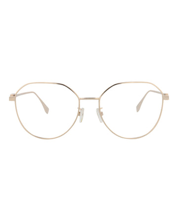 Fendi Womens Round/Oval Gold Gold Transparent Fashion Designer Eyewear