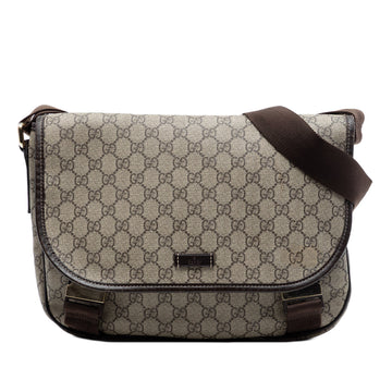 Double Buckle Messenger Bag GG Coated Canvas Large
