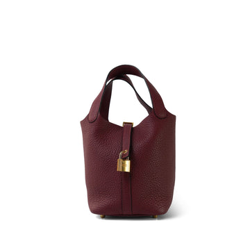 Picotin Lock 18 Rouge H Taurillon leather  B Stamp