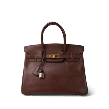 Birkin 30 Maron Fonce leather  A Square Stamp