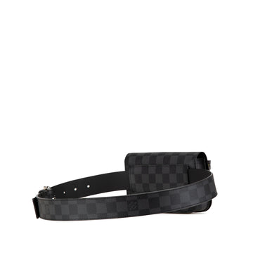 Black Louis Vuitton Damier Graphite Pochette Homme Ceinture Belt Bag