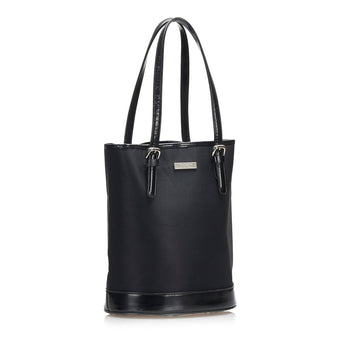 Burberry Bucket Bag Black Nylon Leather/canvas
