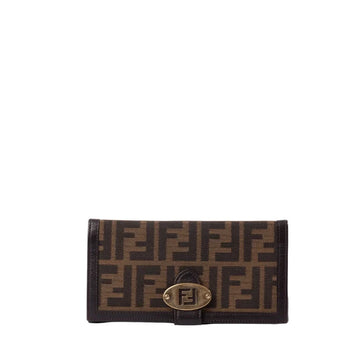 Fendi Zucca Canvas Flap Continental Wallet