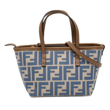 Roll Tote FF Fabric with Leather Mini
