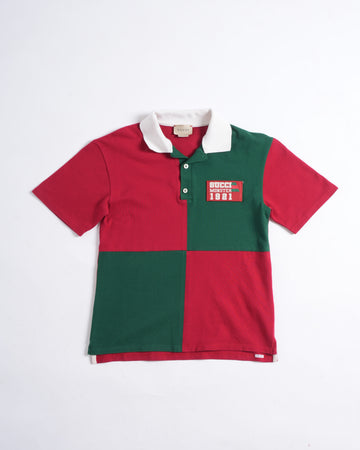 Gucci Kids Polo In Signature Red & Green