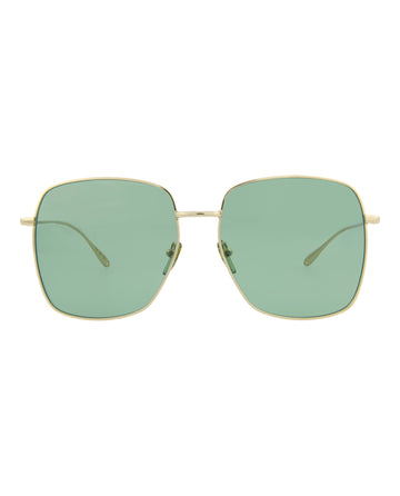 Gucci Womens Square/Rectangle Gold Gold Green Fashion Designer Eyewear