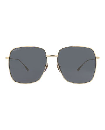 Gucci Womens Square/Rectangle Gold Gold Grey Fashion Designer Eyewear