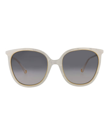 Gucci Womens Round/Oval White White Grey Fashion Designer Eyewear