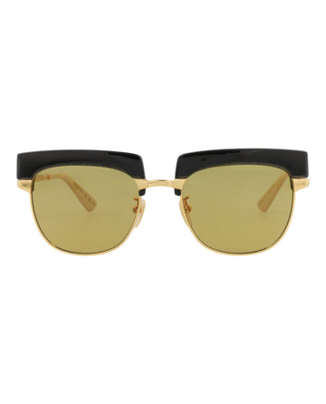 Gucci Mens Square/Rectangle Gold Gold Brown Fashion Designer Eyewear
