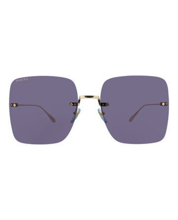 Gucci Womens Square/Rectangle Gold Gold Blue Fashion Designer Eyewear