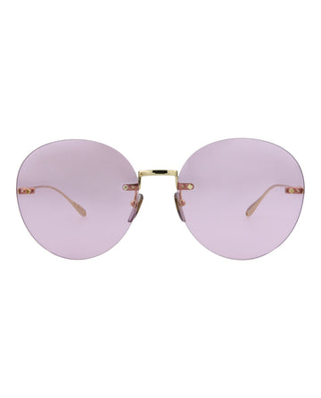 Gucci Womens Round/Oval Gold Gold Pink Fashion Designer Eyewear