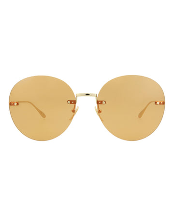 Gucci Womens Round/Oval Gold Gold Orange Fashion Designer Eyewear