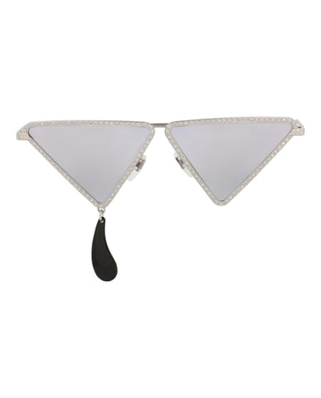 Gucci Womens Cat Eye Silver Silver Silver Fashion Designer Eyewear