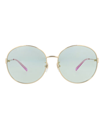 Gucci Womens Round/Oval Gold Gold Green Fashion Designer Eyewear