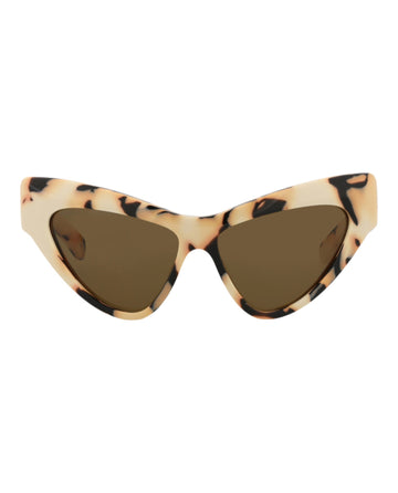 Gucci Womens Cat Eye Ivory Ivory Brown Fashion Designer Eyewear
