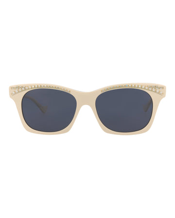 Gucci Womens Cat Eye Ivory Ivory Blue Fashion Designer Eyewear