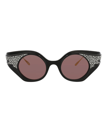 Gucci Womens Cat Eye Black Gold Brown Fashion Designer Eyewear