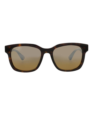 Gucci Mens Square/Rectangle Havana Havana Silver Fashion Designer Eyewear