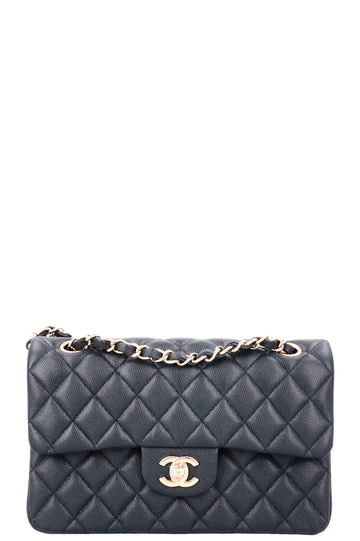 CHANEL Small Classic Double Flap Caviar Navy