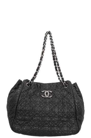 CHANEL Rock in Moscow Accordion Tote Patent Black