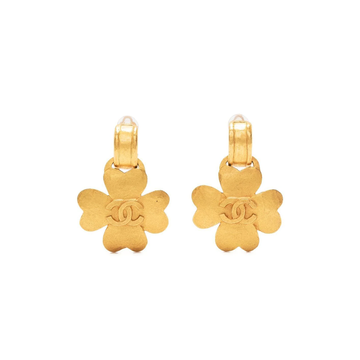 Gold Four Leaf Clover Clip-on Earrings