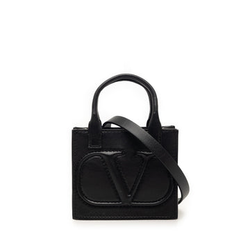 VLogo Signature Pouch Tote Leather Mini