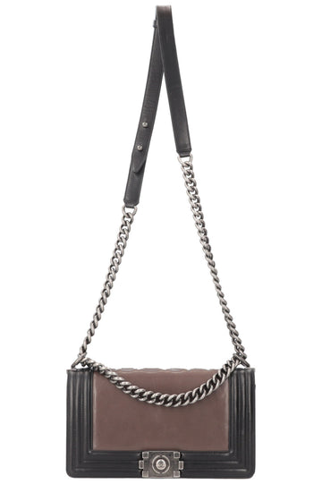 CHANEL Boy Bag 1st Edition Brown Black