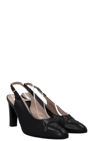 CHANEL Slingback Heels Black
