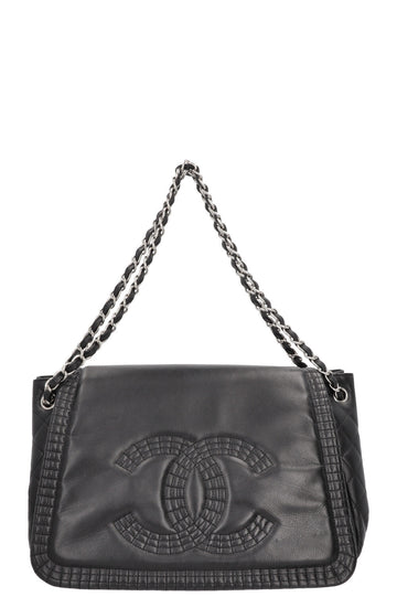CHANEL CC Flap Bag Leather Black