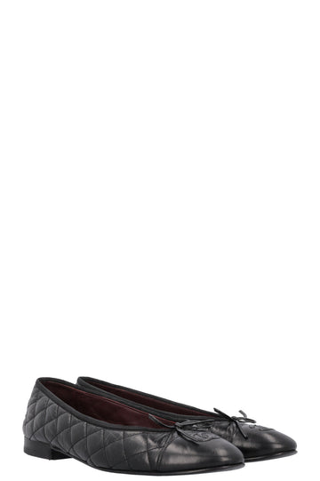 CHANEL Classic Ballet Flats Quilted Black