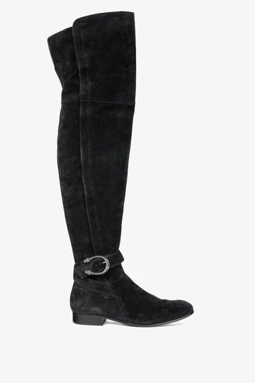 Gucci Dionysus Nero Suede Over-The-Knee Boots