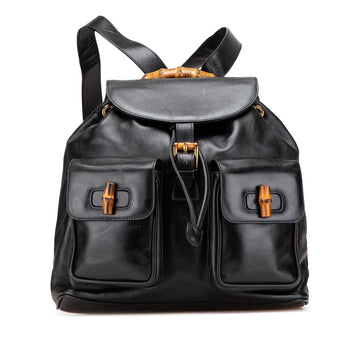 Gucci Calfskin Bamboo Drawstring Backpack