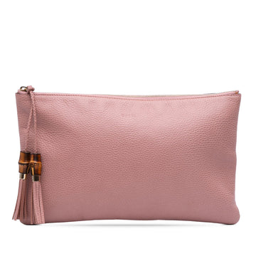 Gucci Calfskin Bamboo Tassel Clutch