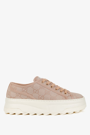 Gucci Pink New Canvas GG Monogram Platform Sneakers