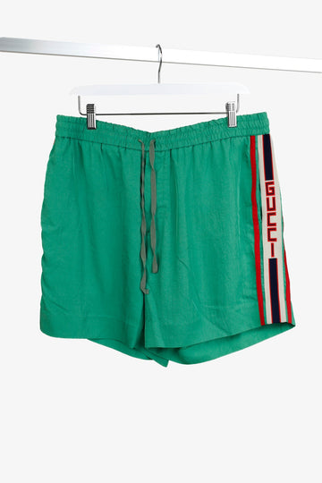 Gucci Green Logo Tape Shorts