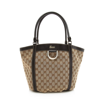 Gucci GG Canvas D Ring Medium Tote (SHF-22442)