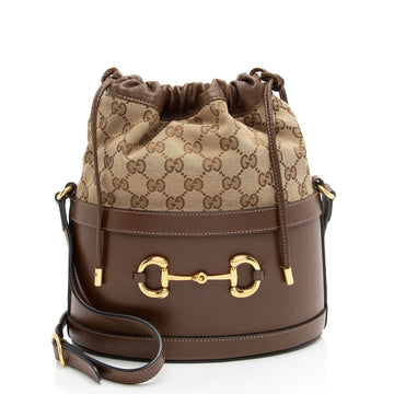 Gucci GG Canvas Horsebit 1955 Drawstring Bucket New 1:1 Bags