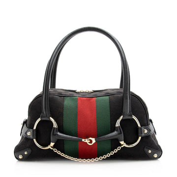 Gucci GG Canvas Web Horsebit Boston New 1:1 Bags (SHF-20566)