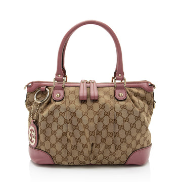 Gucci GG Canvas Sukey Medium Satchel (SHF-pOZTUq)