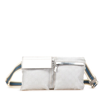 Gucci GG Canvas Web Double Pocket Belt New 1:1 Bags