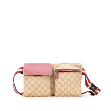 Gucci GG Canvas Web Double Pocket Belt New 1:1 Bags