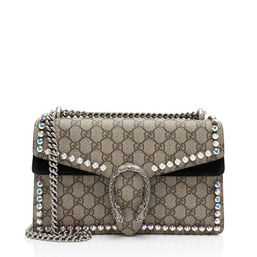 Gucci GG Supreme Crystal Studded Dionysus Small Shoulder New 1:1 Bags