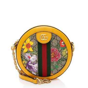 Gucci GG Supreme Flora Ophidia Round Mini Shoulder New 1:1 Bags