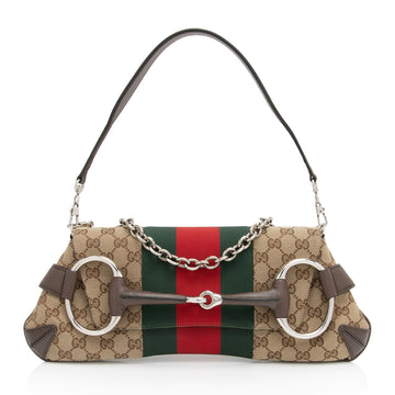 Gucci GG Supreme Horsebit Web Chain Shoulder New 1:1 Bags (SHF-lQWg6i)