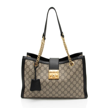 Gucci GG Supreme Padlock Chain Medium Shoulder New 1:1 Bags