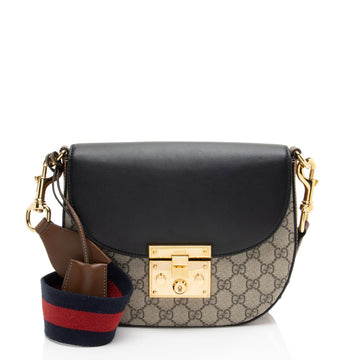 Gucci GG Supreme Padlock Saddle Medium Shoulder New 1:1 Bags