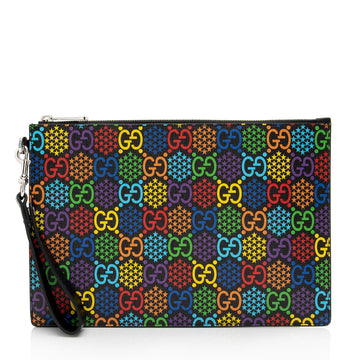 Gucci GG Supreme Psychedelic Zip Wristlet (SHF-10xPKj)