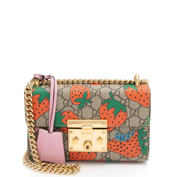 Gucci GG Supreme Strawberry Padlock Small Shoulder New 1:1 Bags