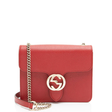 Gucci Grained Calfskin Interlocking G Small Shoulder New 1:1 Bags