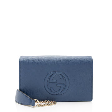 Gucci Grained Leather Soho Wallet on Chain Bag (SHF-6pAjFg)